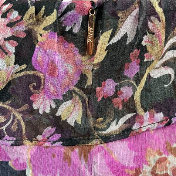 MISA Los Angelos Naia Floral Print Chiffon Wrap Midi Dress Size XS - Picture 14 of 14